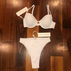White Fox Swim ribbed bikini NWT
